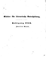 Cover of: Blätter für literarische Unterhaltung by 
