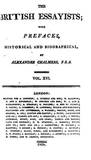 Cover of: The British Essayists;: With Prefaces, Historical and Biographical, by Alexander Chalmers, Alexander Chalmers