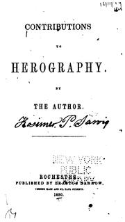 Cover of: Contributions to Herography