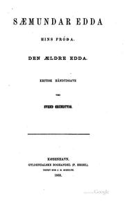 Cover of: Sæmundar Edda hins fróða: den ældre Edda