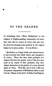 Cover of: Short meditations for every day in the year, by an anonymous Italian author. Tr. by E.J. Luck by Brevi meditazioni, Brevi meditazioni