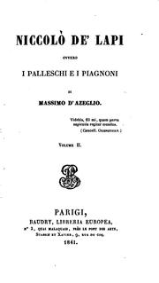 Cover of: Niccolò de' Lapi: ovvero, I Palleschi e i Piagneni