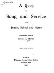 Cover of: A Book of Song and Service for Sunday School and Home
