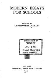 Cover of: Modern Essays for Schools