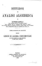 Cover of: Istituzioni di analisi algebrica by Alfredo Capelli