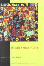 Cover of: She Didn't Mean to Do It by Daisy Fried