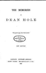 Cover of: The Memories of Dean Hole