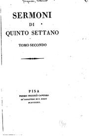 Cover of: Sermoni di quinto settano ...