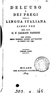 Cover of: Dell'uso e dei pregj della lingua italiana libri tre
