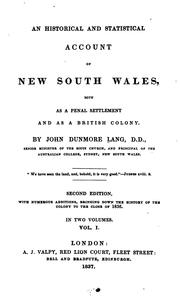 Cover of: An Historical and Statistical Account of New South Wales, Both as a Penal Settlement and as a ... by John Dunmore Lang