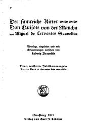 Cover of: Der sinnreiche Junker Don Quixote von La Mancha by Miguel de Cervantes Saavedra