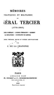 Cover of: Mémoires politiques et militaires du général Tercier (1770-1816): Campagnes d'Amérique, guerres ...