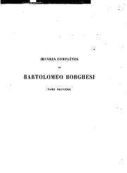Cover of: Œuvres complètes de Bartolomeo Borghesi