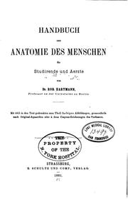 Cover of: Handbuch der Anatomie des Menschen fuer Studirende und Aerzte by Robert Hartmann