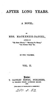 Cover of: After long years, by mrs. Mackenzie Daniels