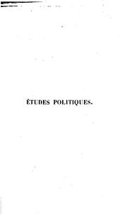 Cover of: Études politiques