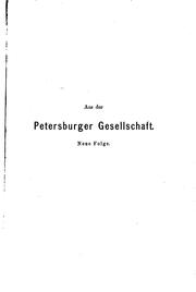Cover of: Aus der Petersburger Gesellschaft: Neue Folge