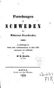Cover of: Forschungen in Schweden für Mährens Geschichte