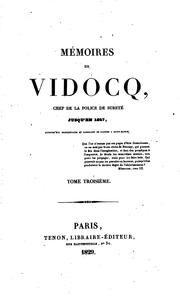 Cover of: Mémoires de Vidocq, chef de la police de sureté, jusqu'en 1827, adjourd'hui ... by Eugène François Vidocq