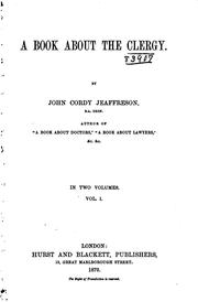 Cover of: A Book about the Clergy by John Cordy Jeaffreson