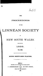 Cover of: The Proceedings of the Linnean Society of New South Wales by Linnean Society of New South Wales