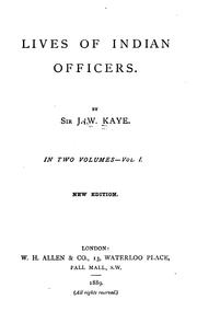 Cover of: Lives of Indian Officers