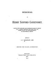 Cover of: Memorial of Henry Sanford Gansevoort, Captain Fifth Artillery ... Colonel Thirteenth New York ...