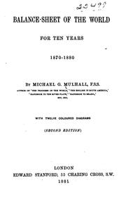 Cover of: Balance-sheet of the World for Ten Years, 1870-1880 by Michael George Mulhall
