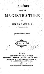 Cover of: Un début dans la magistrature by Jules Sandeau