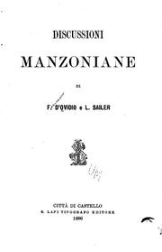Cover of: Discussioni manzoniane