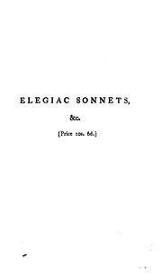 Cover of: Elegiac Sonnets