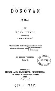 Cover of: Donovan, a novel, by Edna Lyall