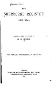 Cover of: The Sherborne Register, 1823-1892