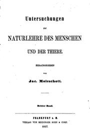 Cover of: Untersuchungen zur Naturlehre des Menschen und der Thiere by Jacob Moleschott, Jacob Moleschott