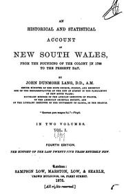 Cover of: An Historical and Statistical Account of New Souths Wales, from the Founding of the Colony in ...