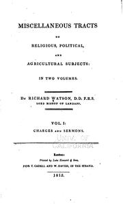 Cover of: Miscellaneous Tracts on Religious, Political, and Agricultural Subjects