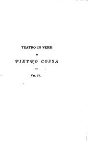 Cover of: Cola di Rienzo: poema drammatico in cinque atti e un prologo