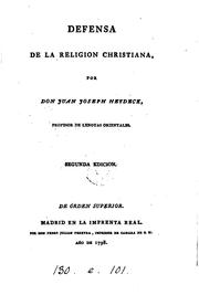 Cover of: Defensa de la religion christiana by Juan José Heydeck