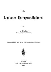 Cover of: Die Londoner Untergrundbahnen