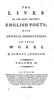The Lives of the Most Eminent English Poets by Samuel Johnson