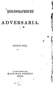 Cover of: Bibliographische Adversaria