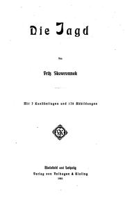 Cover of: Die Jagd by Fritz. Skowronnek