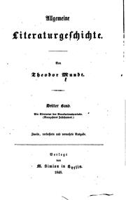 Cover of: Allgemeine Literaturgeschichte by Theodor Mundt, Theodor Mundt