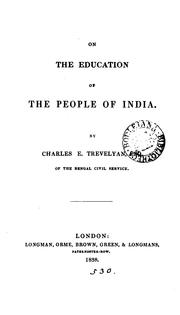 Cover of: On the Education of the People of India