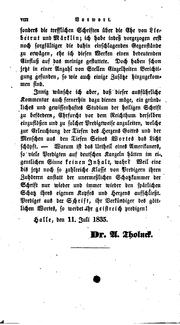 Cover of: Ausführliche Auslegung der Bergpredigt Christi nach Matthäus by August Tholuck
