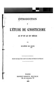 Cover of: Introduction à l'étude du gnosticisme au IIe et au IIIe siècle