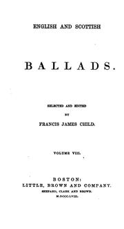 Cover of: English and Scottish ballads, selected and ed. by F.J. Child
