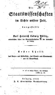 Cover of: Die Staatswissenschaften im Lichte unserer Zeit