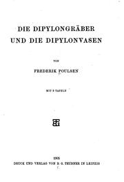 Cover of: Die Dipylongräber und die Dipylonvasen by Frederik Poulsen