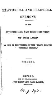 Cover of: Historical and practical sermons on the sufferings and resurrection of our Lord, by one of the ... | Edward Monro